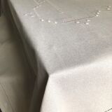 Antique linen tablecloth and whipped cream silk