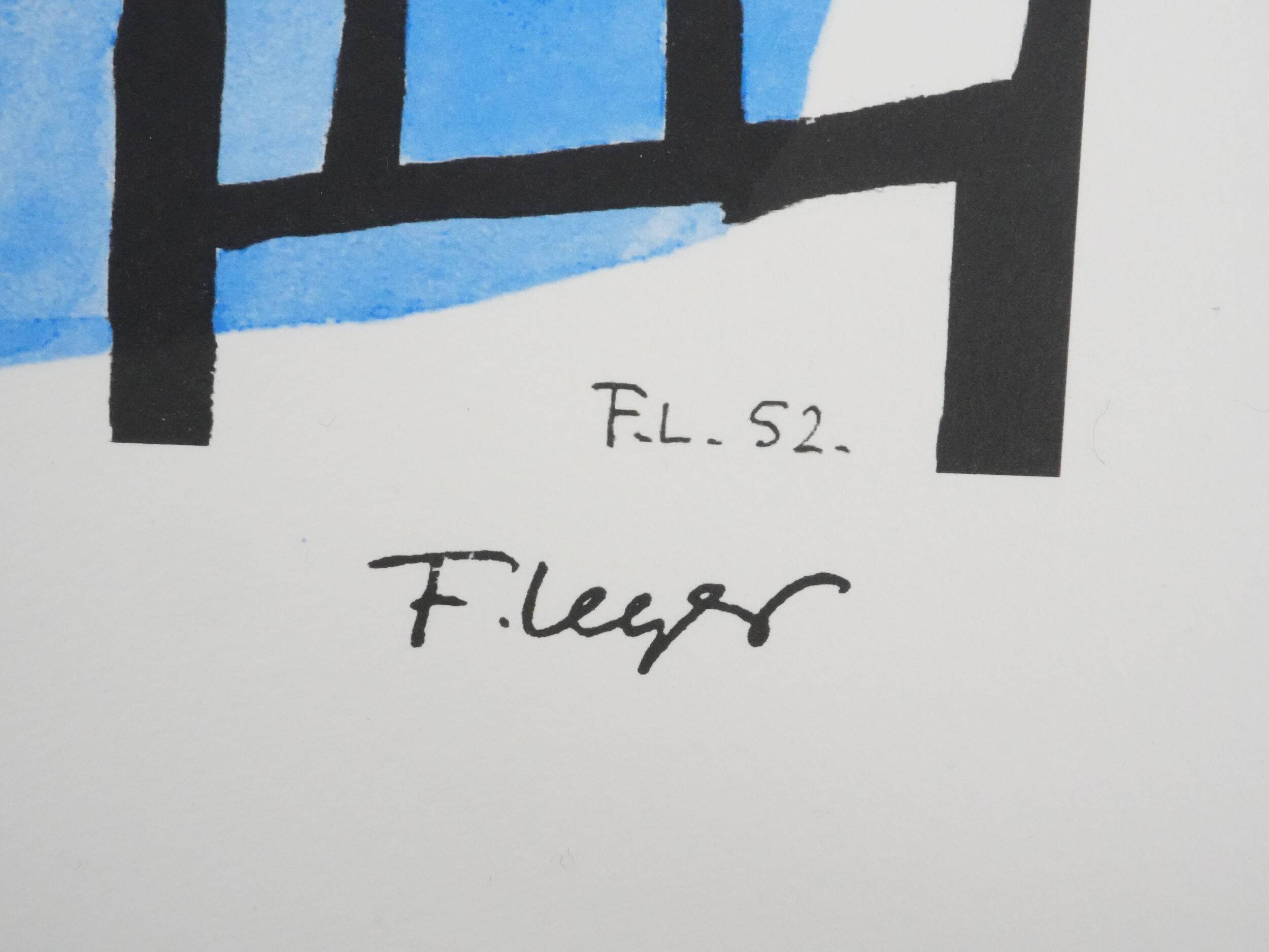 Fernand leger : les constructeurs, lithographie signée