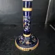 Antique candlestick Faïence from Gien - Renaissance Decor Blue Background - Painted