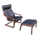 Ikea Vintage "Poang" Leather Relaxation Lounge Chair Brown
