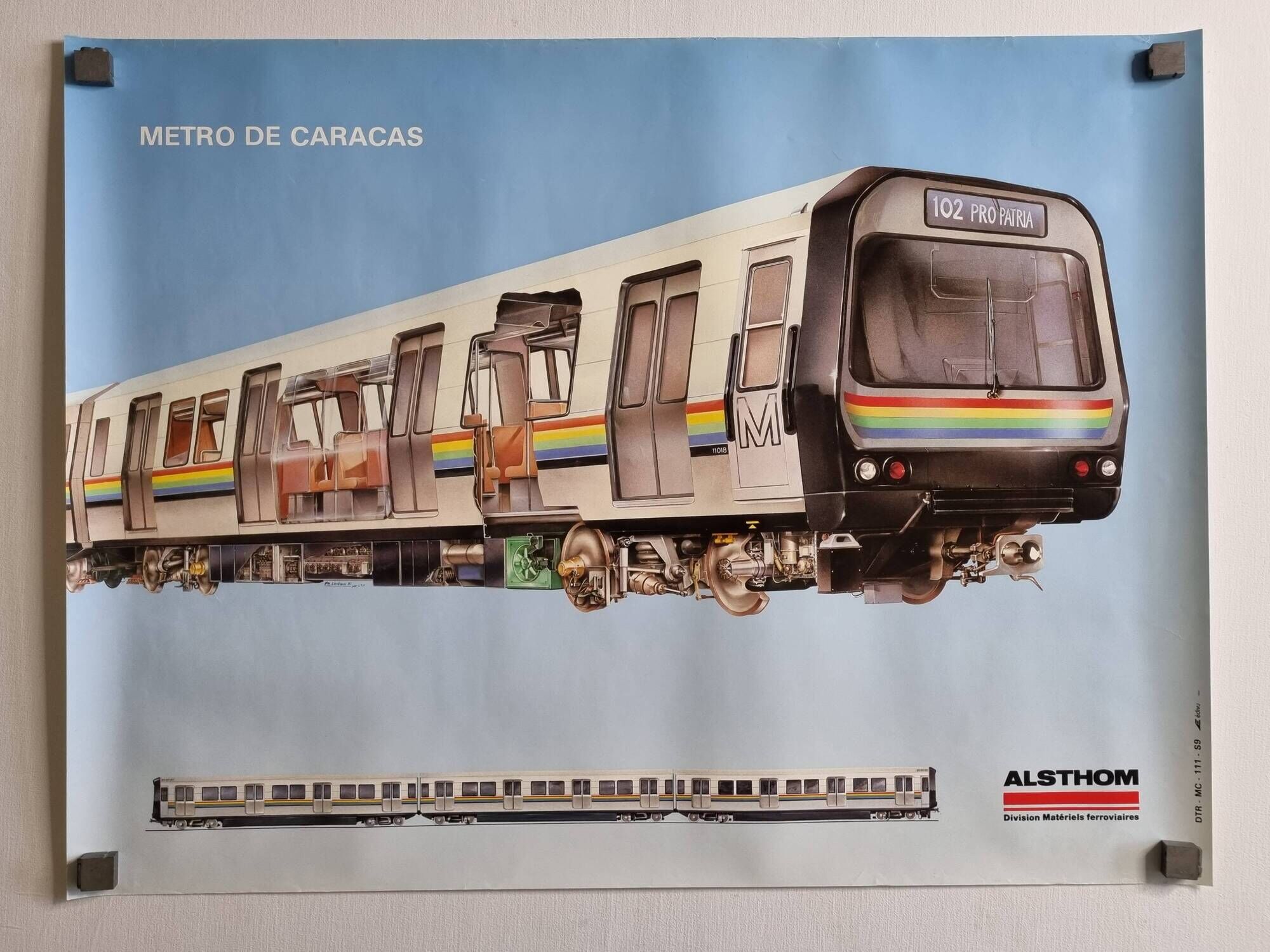 Industrial poster "Caracas Metro" Alsthom, 80s, 60 x 80 cm