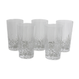 Set of 5 chiseled crystal glasses