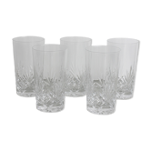 Set of 5 chiseled crystal glasses