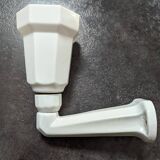 Old white porcelain wall lamp art deco bathroom 1930 opaline tulip 1930