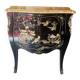 Curved lacquered wooden chest of drawers with Chinese decoration – 20th century (circa 1950-1960)