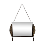 Old Art Deco mirror metal pompoms 45x75cm