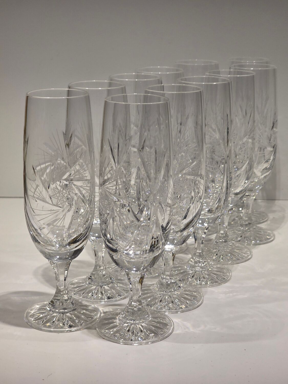 Champagne flutes in Bohemian crystal