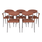 Set of 5 vintage 1980s Coro chairs with armrests, designed by Origlia