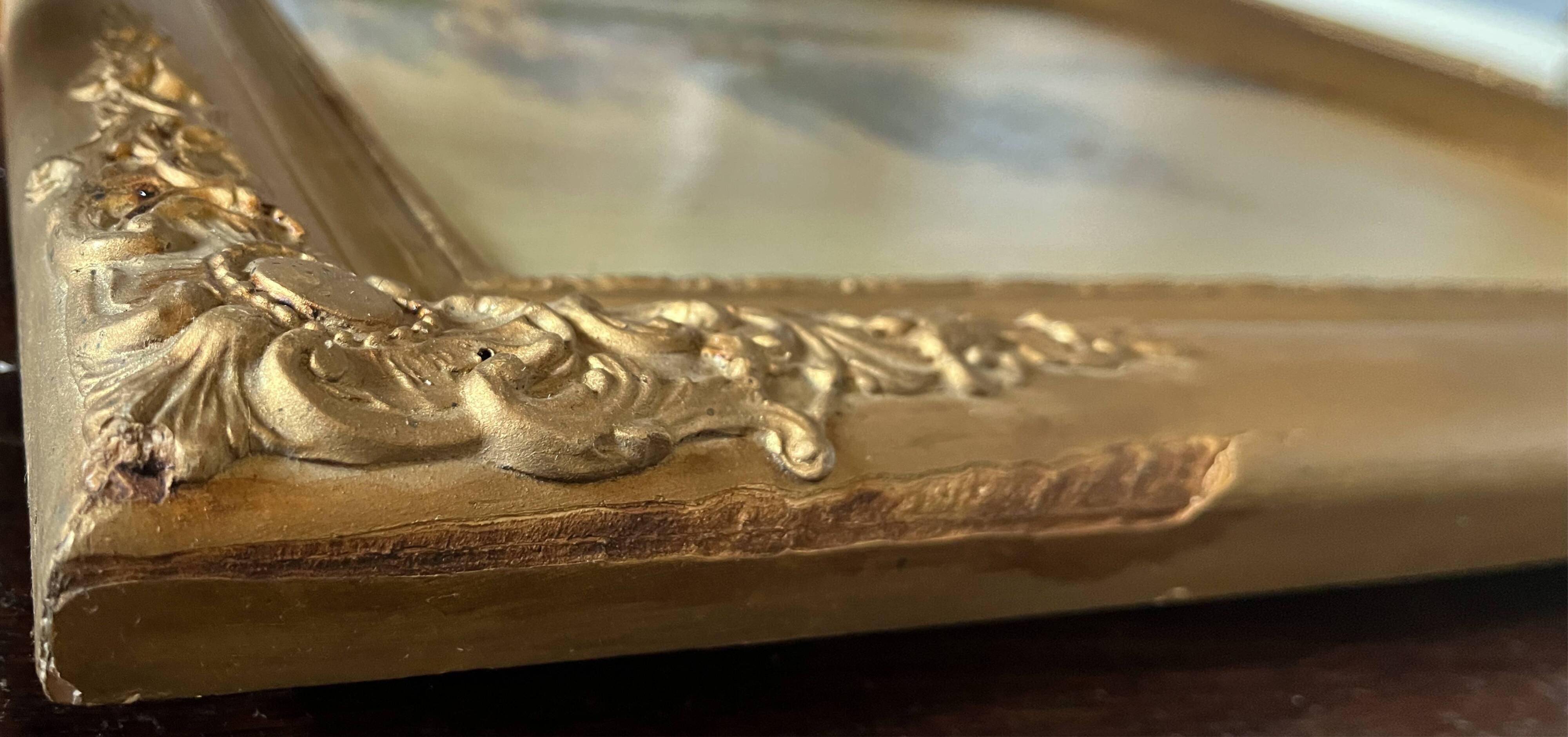 Painting, oil on framed canvas "Animated lake landscape" signed Michel, 19th century.