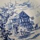 Earthenware vegetable with blue décor Gien Wedgwood