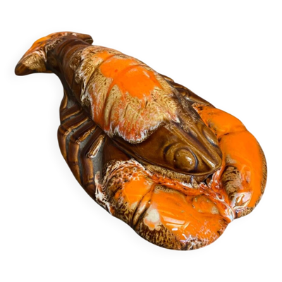 Homard Ancien VALLAURIS Céramique Polychrome France Vintage #D856