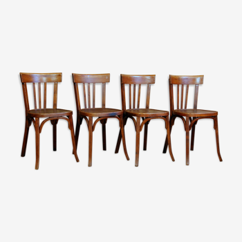 4 chaises bistrot baumann années 50