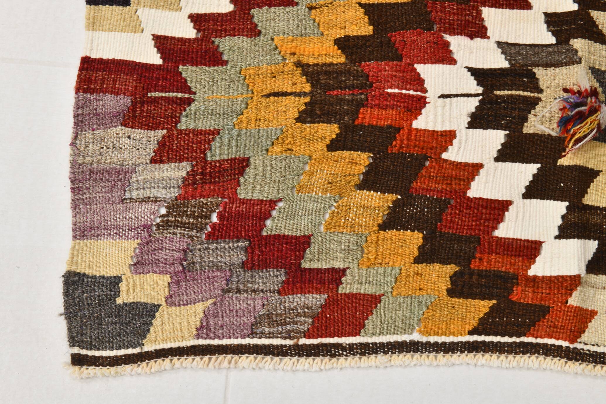 Multicolor Geometric Handmade Kilim Rug, 102x148Cm