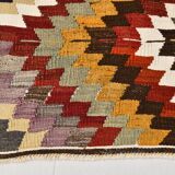 Multicolor Geometric Handmade Kilim Rug, 102x148Cm