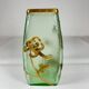 Montjoye Legras vase with frosted green and gold chrysanthemums