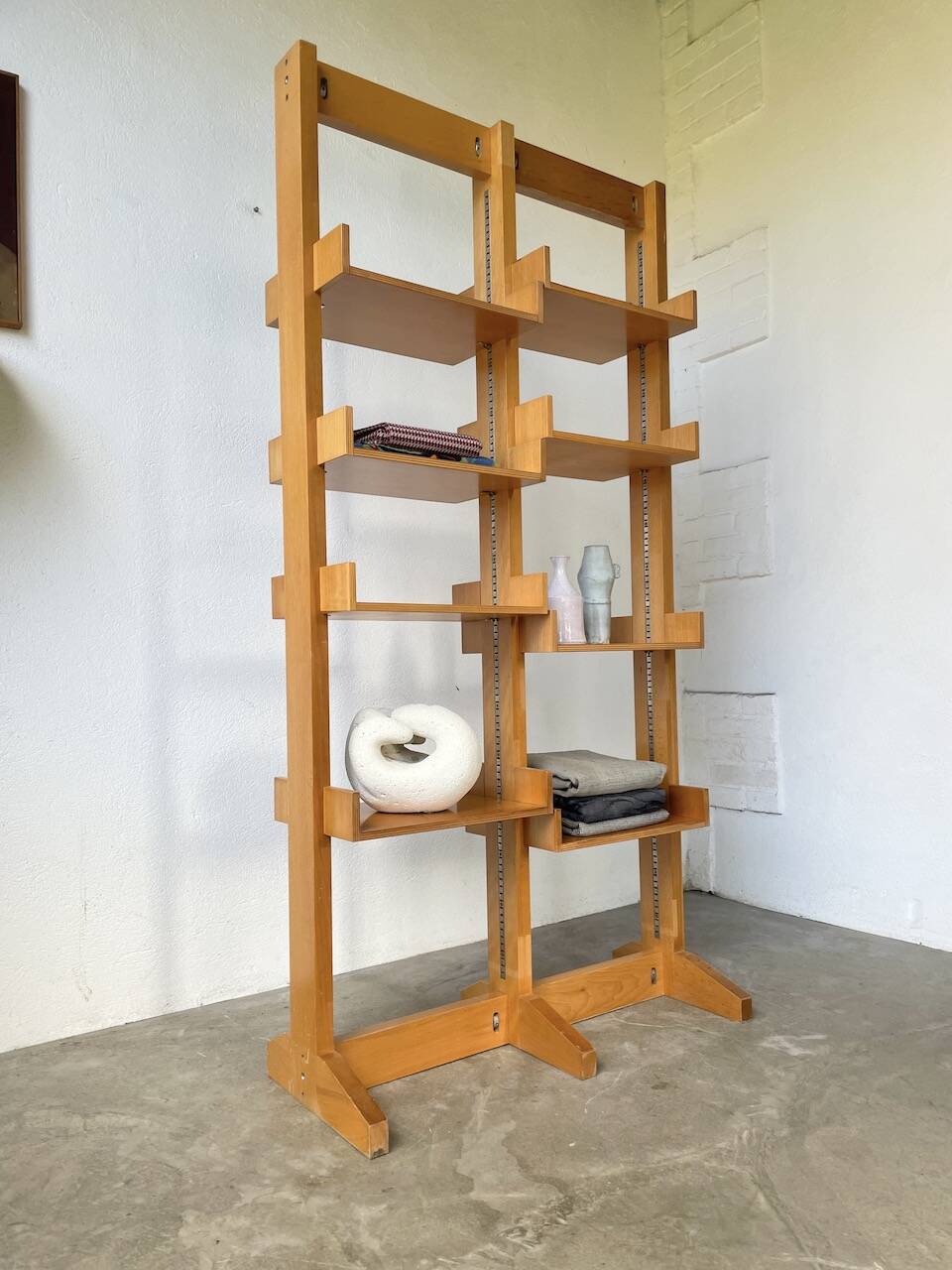 Bookcase on solid beech legs from the 80s