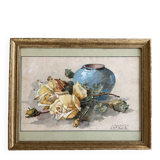 Watercolour Still Life with a Bouquet of Roses, 19th Century.