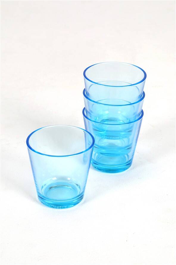 Set of 4 Iittala / Kaj Franck 'Kartio' drinking glasses / 'glacier blue' / Mid Century Modern design / Finland