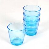 Set of 4 Iittala / Kaj Franck 'Kartio' drinking glasses / 'glacier blue' / Mid Century Modern design / Finland
