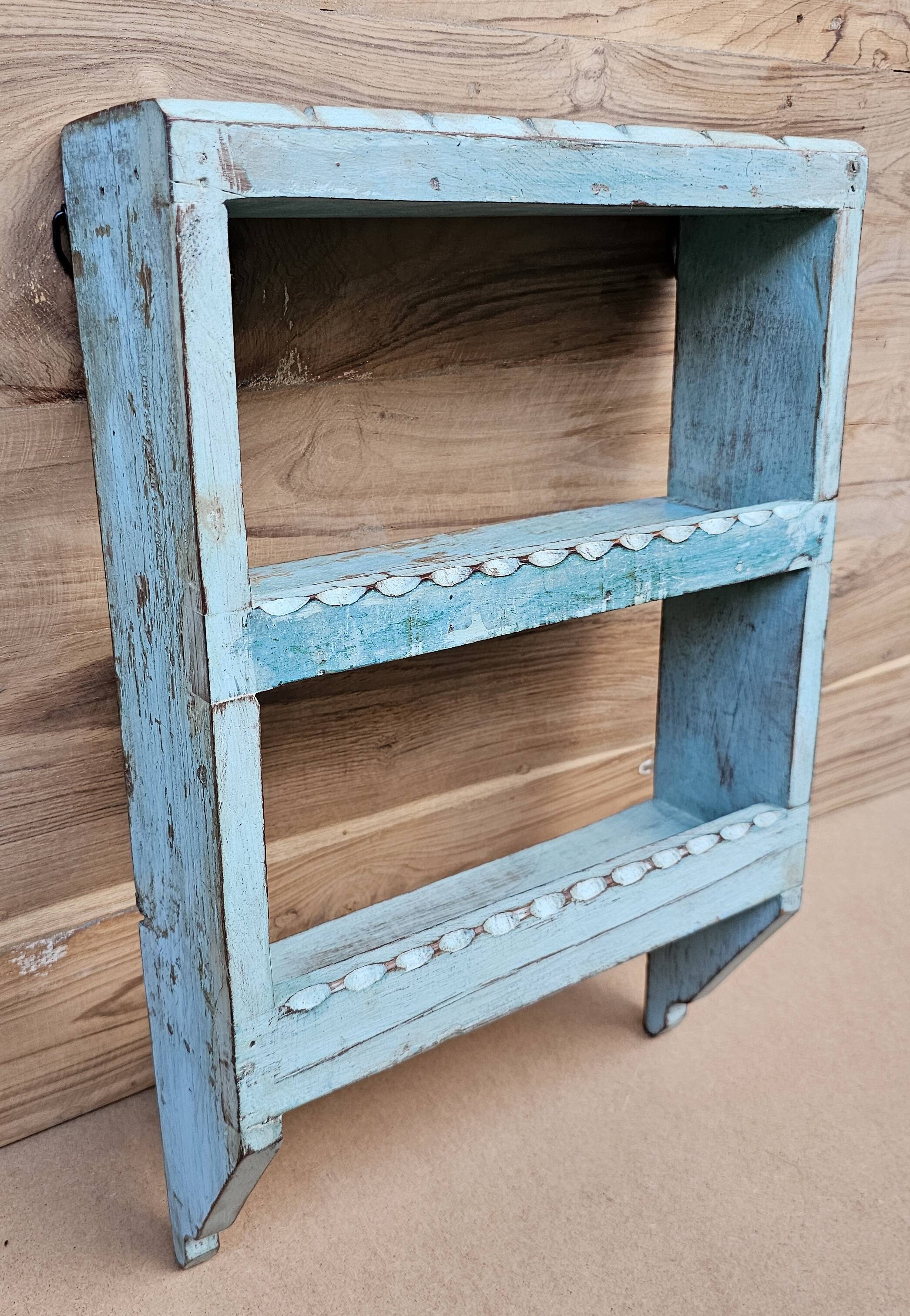 Burmese teak wall shelf