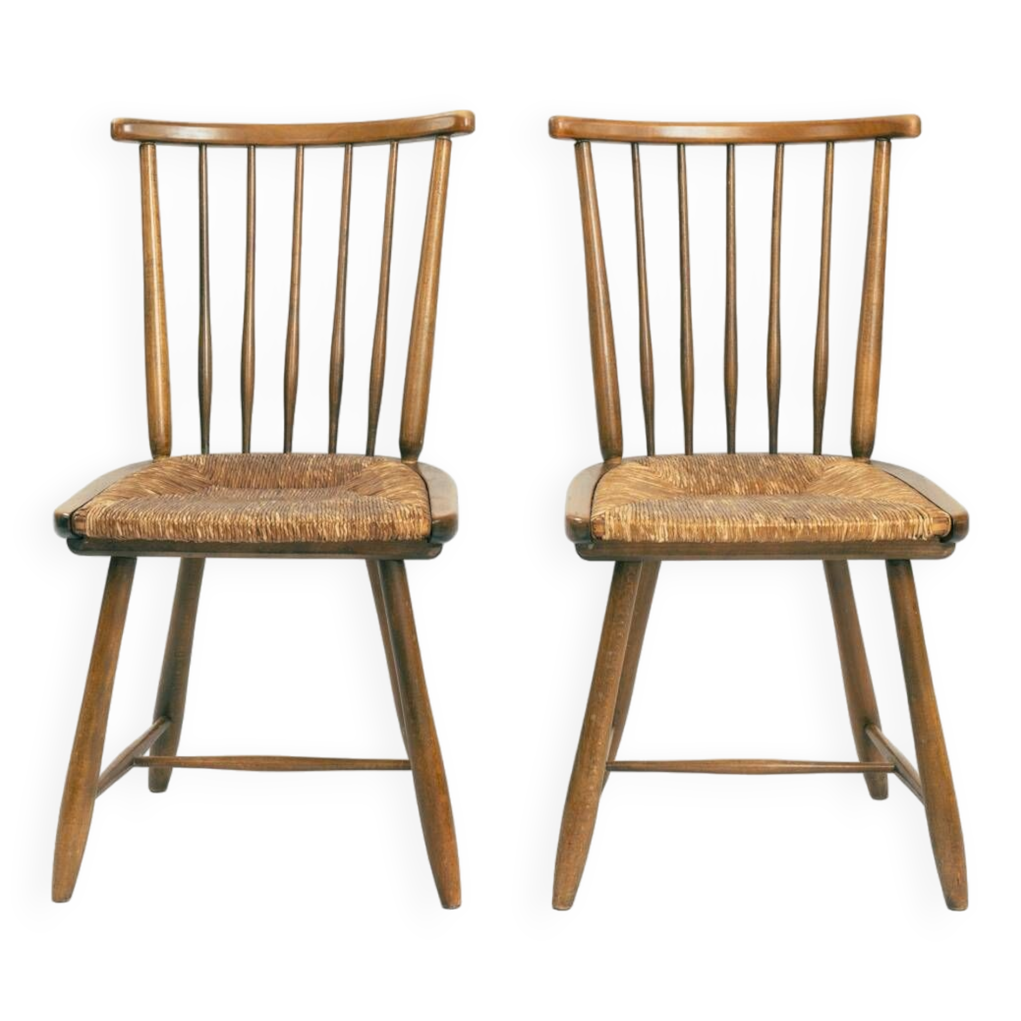 Wsk chair by Arno Lambrecht, 1950s in straw wicker and beech