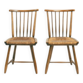 Wsk chair by Arno Lambrecht, 1950s in straw wicker and beech