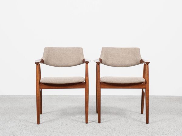 Paire de chaises en teck par Erik Kirkegaard pour Glostrup, Danemark 1960