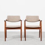 Midcentury Danish pair of chairs in teak by Erik Kirkegaard for Glostrup 1960s