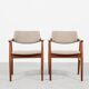 Midcentury Danish pair of chairs in teak by Erik Kirkegaard for Glostrup 1960s