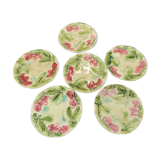 Set of six old slurry dessert plates