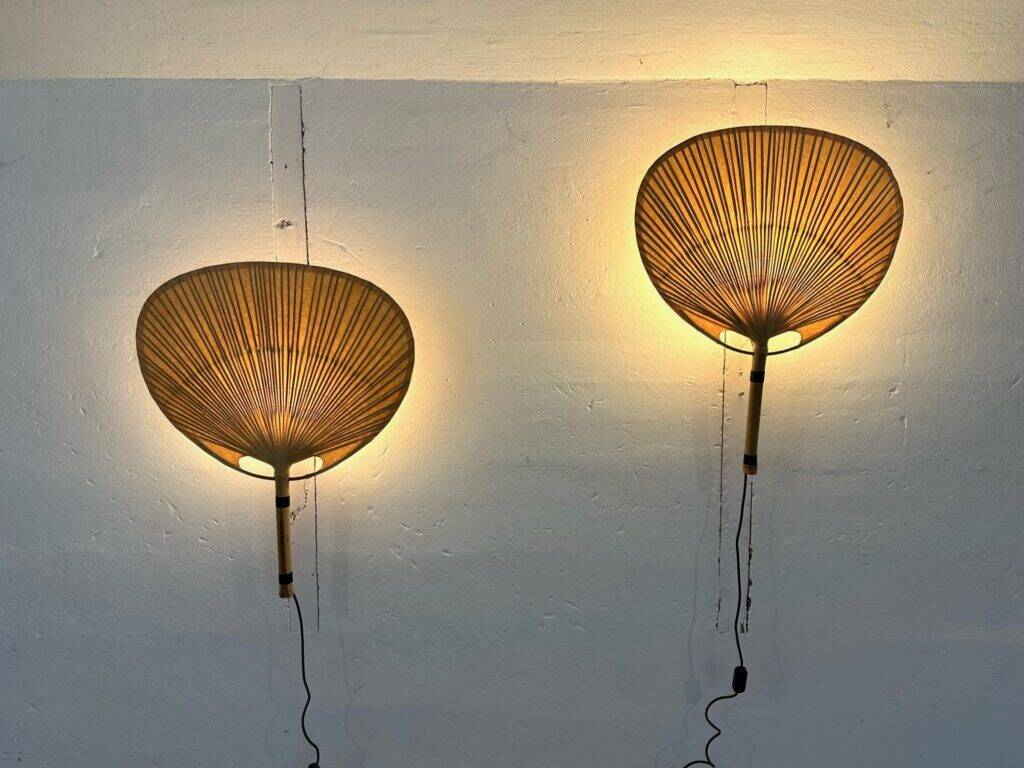 Ingo Maurer Uchiwa III wall lamps, M-Design 1973
