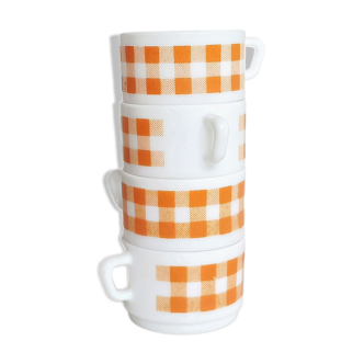 Arcopal vichy orange cups