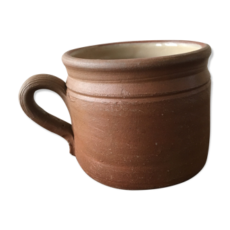 Large mug or jar in Brown glazed stoneware