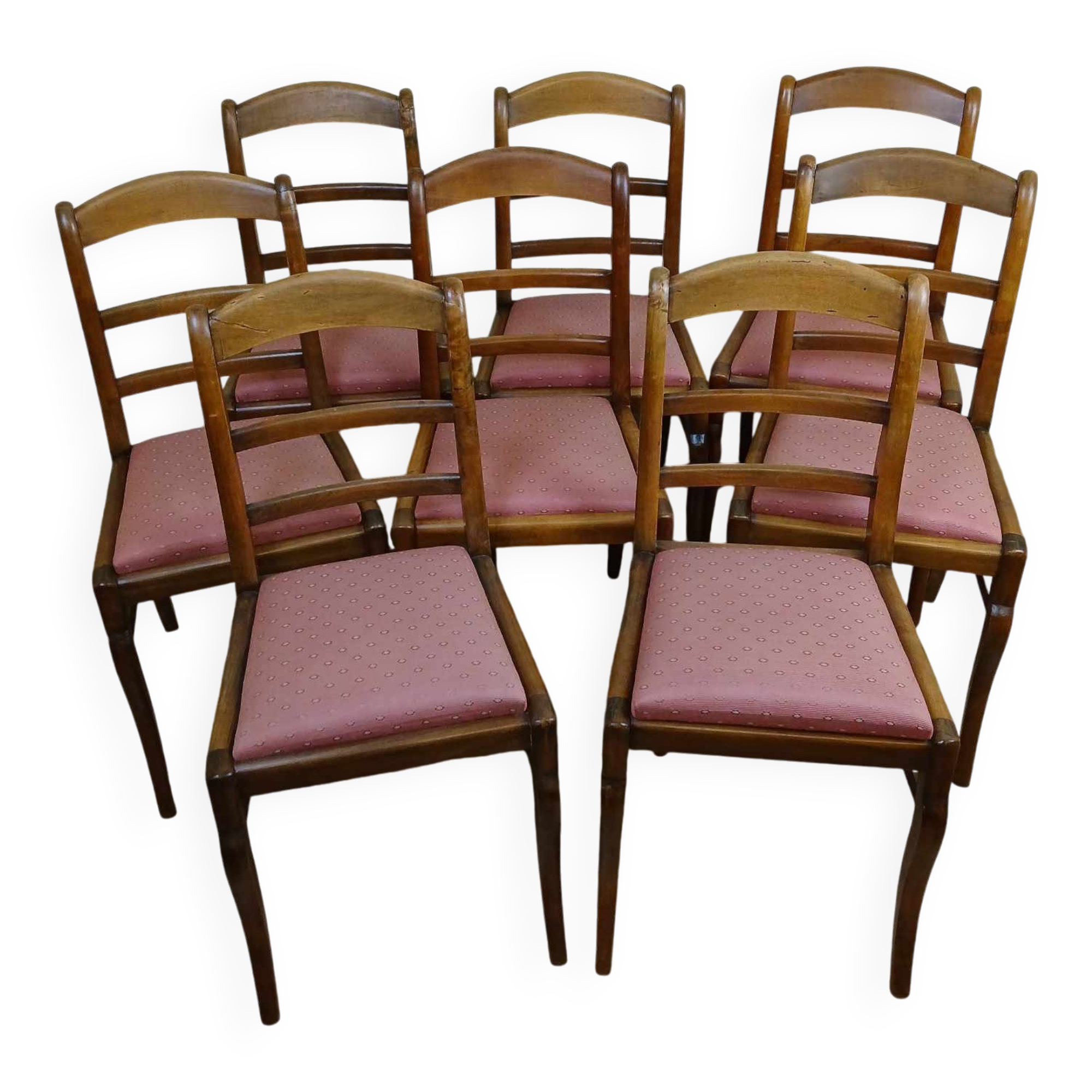 superb series of 8 Empire/Restoration style chairs in solid cherry wood
