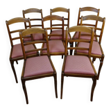 superb series of 8 Empire/Restoration style chairs in solid cherry wood