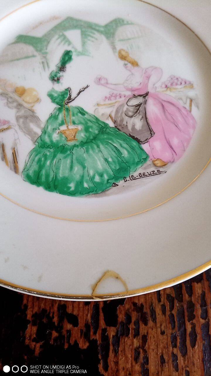 Gaston Le Beuze for ROBJ - 12 plates and 1 course - walk in Paris - faience