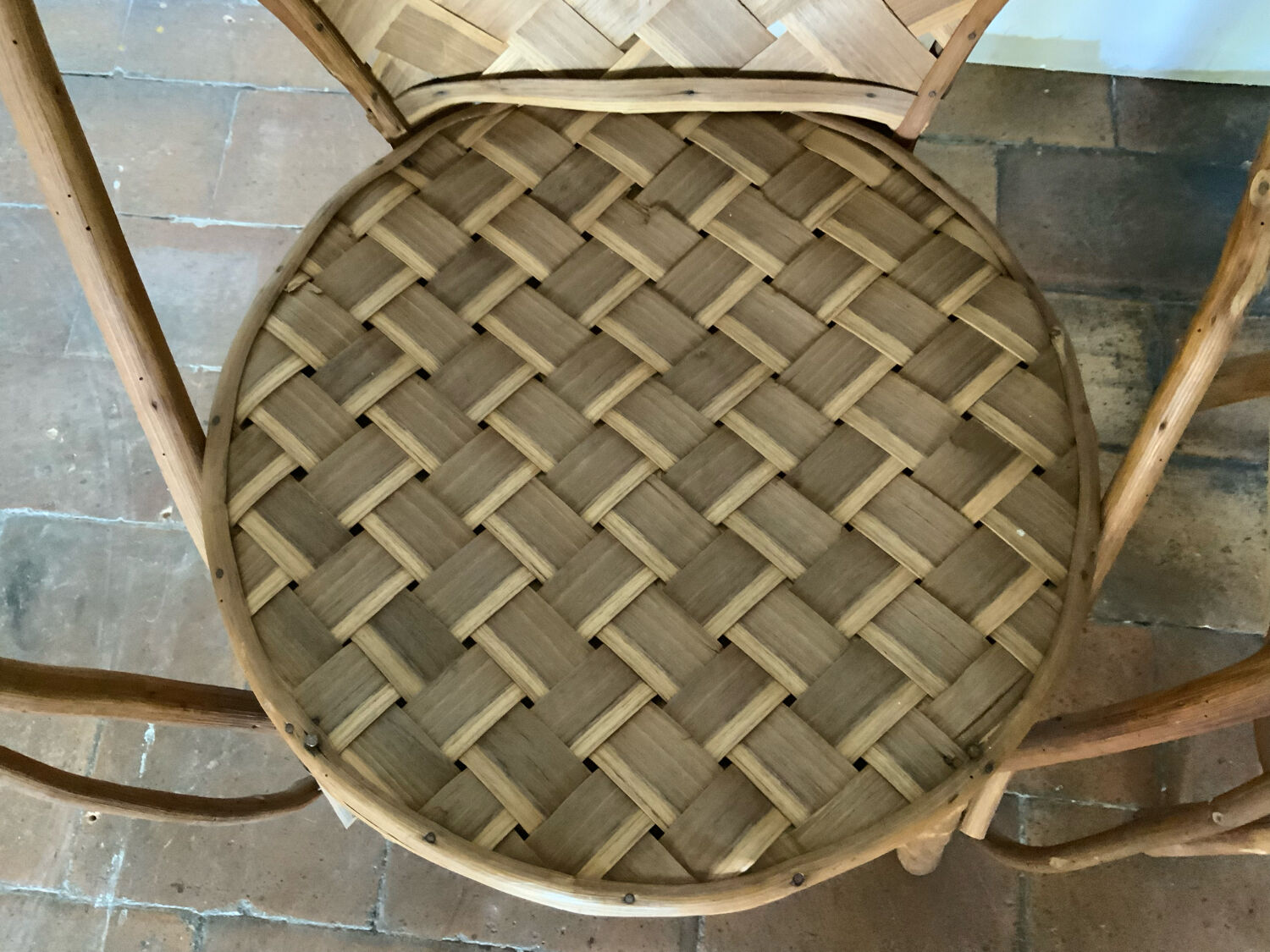 Pair of chestnut armchairs