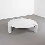 Large Impressive Carrara Marble Coffee Table Made in Italy, 1970s
