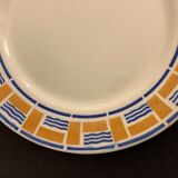 8 assiettes plates anciennes badonviller, modèle edith, 1900
