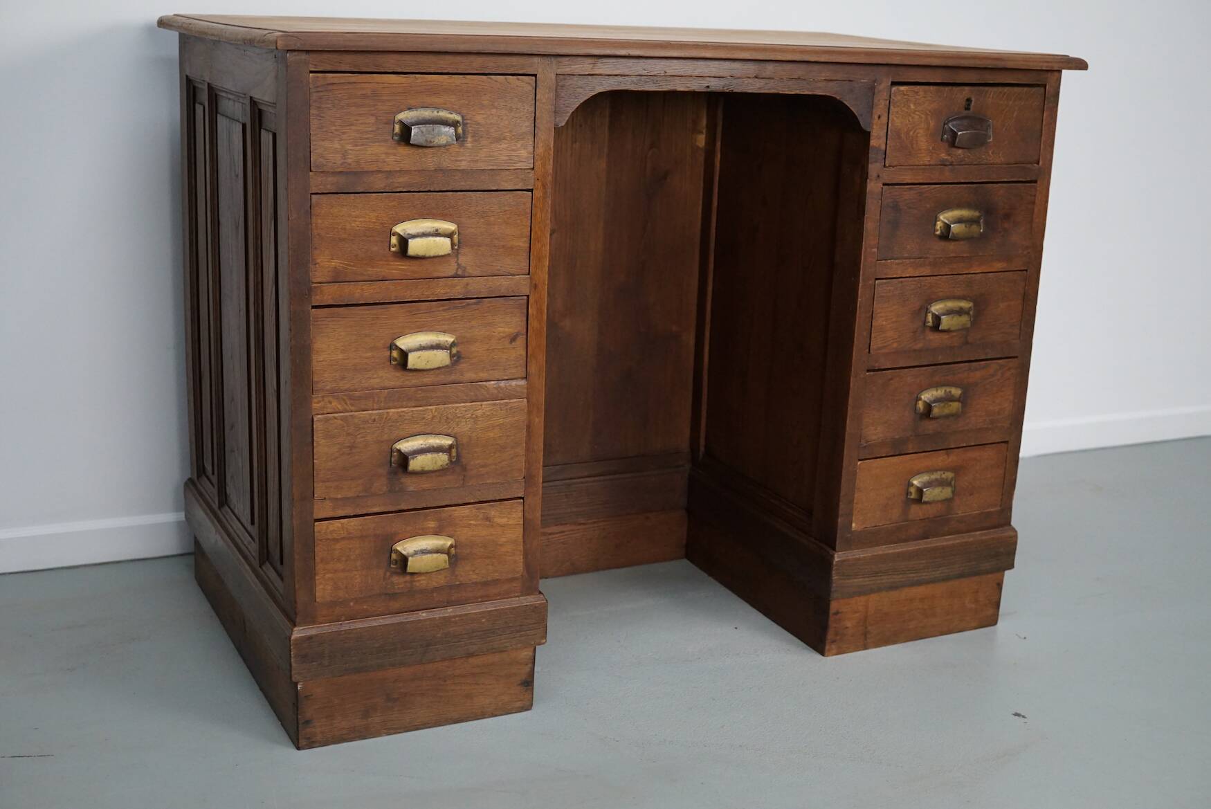French oak shop counter / desk or kitchen island, 1950s