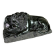 Green serpentine marble sculpture, the Lion of Lucerne after Bertel Thorvaldsen around 1880.