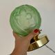 Vintage art deco globe table lamp in frosted glass