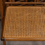 Suite of 11 folding chairs with canning 1980 wooden surround