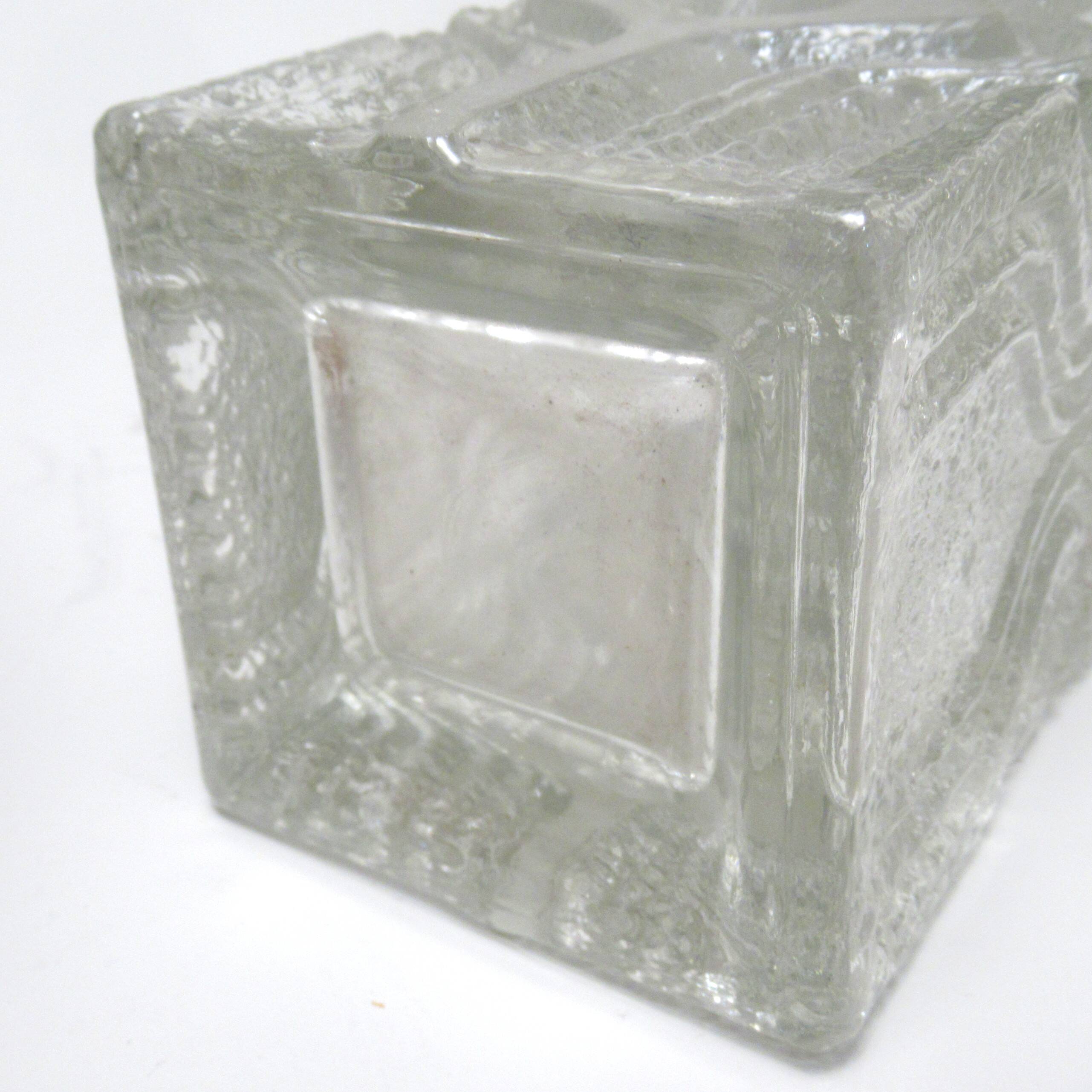 Brutalist moulded glass vase from the 1970s.