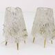 Pair of mid-century brass and textured glass table lamps, Austria, 1950s