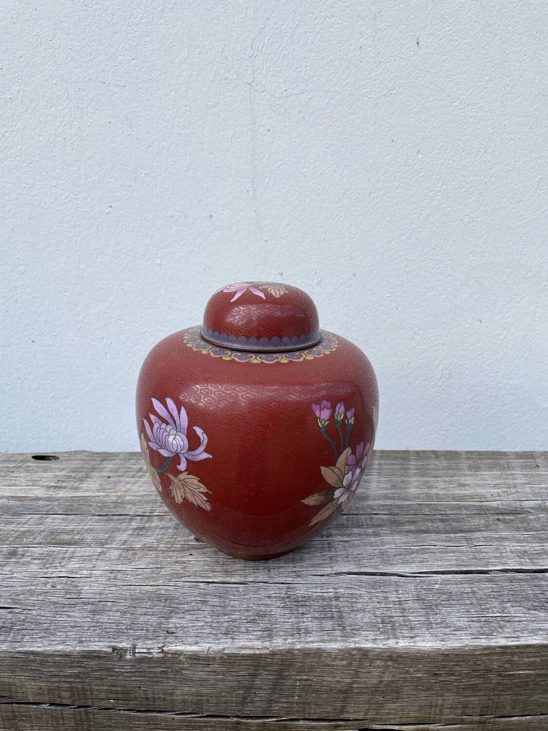 Chinese cloisonne ginger jar