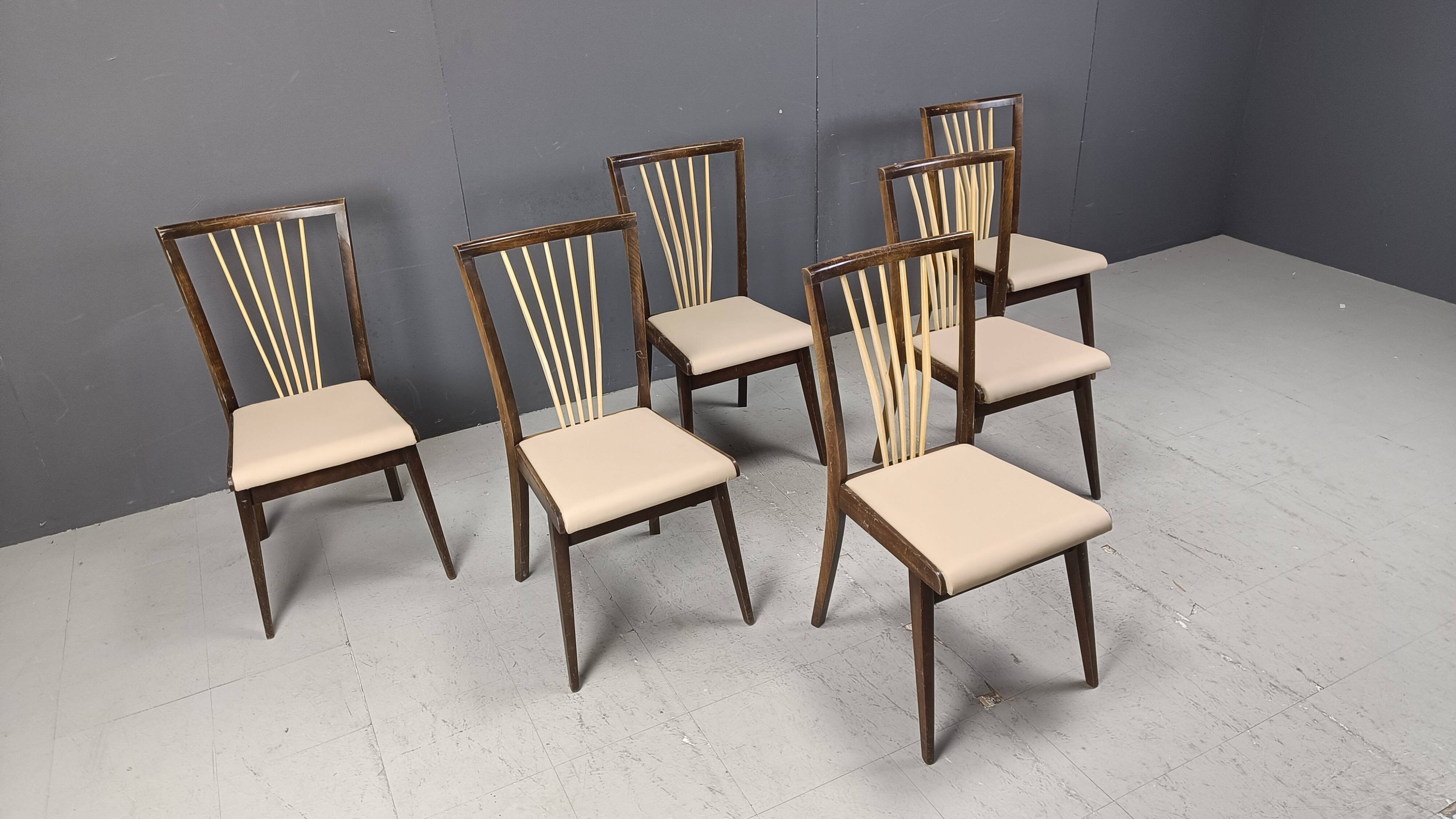 Mid century italian dining chairs, 1950s