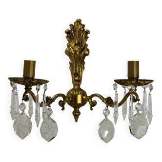 Bronze wall light with glass tassels