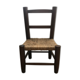 Children's chair wood and straw