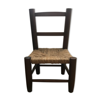 Children's chair wood and straw